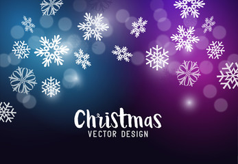 Fototapeta premium Christmas background with falling snowflakes. Vector illustration.