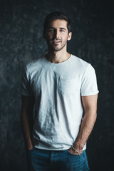 man in white t-shirt