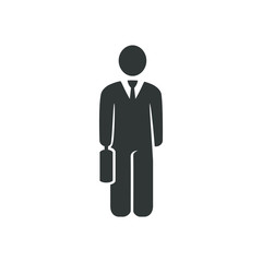 Businessman Icon. Businessman black web icon. vector illustration
