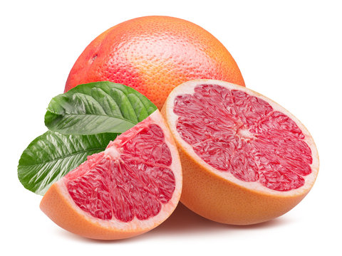 grapefruit with slices isolated on a white background