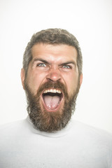 Obraz premium Hipster with angry face.