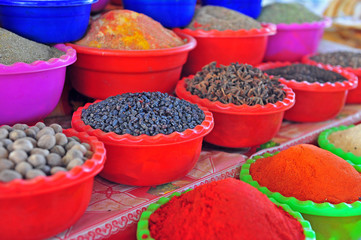 Spices on asia flea market