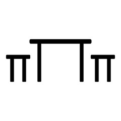 Table and chairs icon.