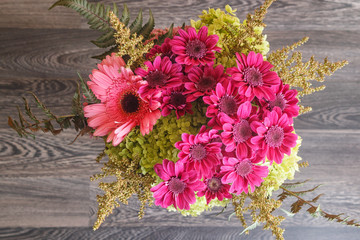 bouquet of gerbera and chrysanthemum