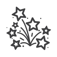 Obraz premium Fireworks line icon, outline vector sign, linear pictogram