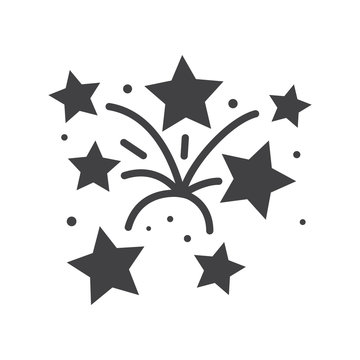 Fireworks line icon, silhouette vector sign, linear pictogram