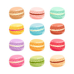 Macarons vector set