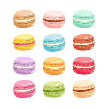 Macarons vector set
