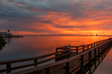 Obraz na płótnie Canvas Sunrise at Merritt Island, Florida