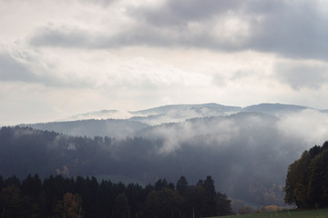 cloudy mountian view in bavaria