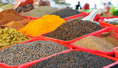Variety of spices, flea market