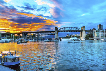 Granville Island Burrard Street Bridge Vancouver British Columbia Canada