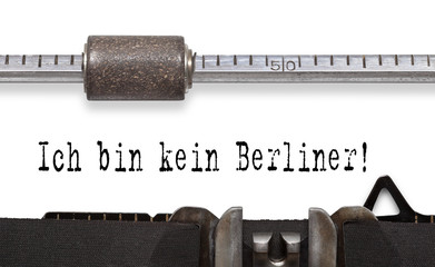 Ich bin kein Berliner! Alte Schreibmaschine Konzept