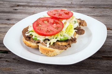 beef steak sub sandwich