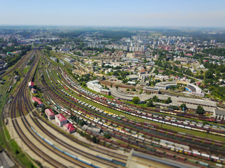 Ukraine, Lviv, railway station, train station, beautiful photo from quadcopter, dron