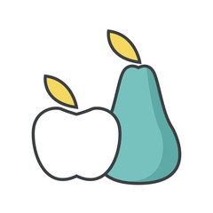 Apple and pear icon vector illustration graphic design