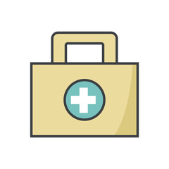 Obraz premium First aid suitcase icon vector illustration graphic design