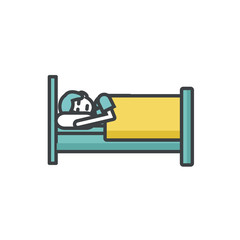 Sleeping in bed icon vector illustration graphic design
