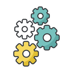 Gears machinery pieces icon vector illustration graphic design