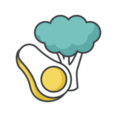 Avocado and broccoli icon vector illustration graphic design