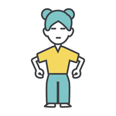 Woman relaxing with eyes closed icon vector illustration graphic design