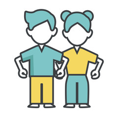 Woman and man couple icon vector illustration graphic design