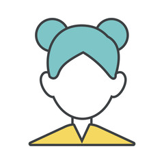 Obraz premium Woman faceless avatar icon vector illustration graphic design