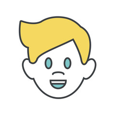 Man smiling cartoon icon vector illustration graphic design