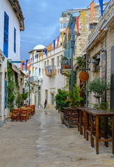 Fototapeta na wymiar Old Town, Limassol, Cyprus, street scene