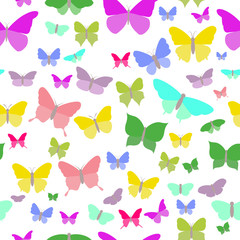 Naklejka na ściany i meble Seamless pattern with butterflies. Perfect for wallpaper, gift paper, pattern fills, web page background, spring and summer greeting cards. Vector illustration
