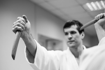 Fight between two aikido fighters