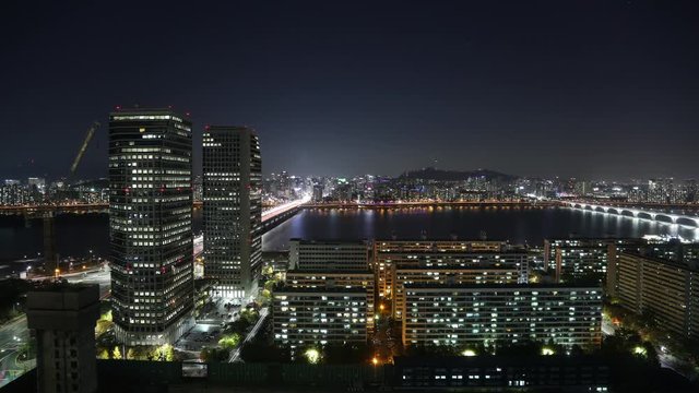 Seoul Cityscape Time-lapse at Night