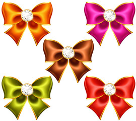 Holiday bows with diamonds