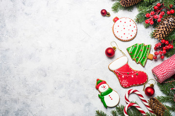 Christmas gingerbread and christmas decorations