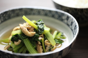小松菜と油揚げの煮浸し