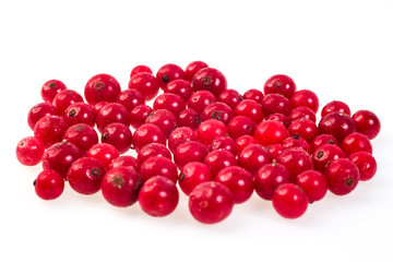 Red currant,cranberries,frozen. Macro,frozen organic Red currant and cranberries,a handful of sweet,luscious frozen Red currant isolated on white background,Abstract background from cranberries
