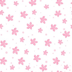 Sakura Cherry blossoms seamless pattern of vector illustration on white background