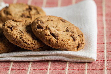 Chocolate chip cookies, close up