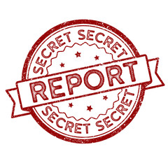 Secret Report - Distressed Vector Stamp Seal - Simple Grunge Sign