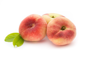 Peach. Fruit with isolated on white background.