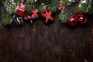 Christmas fir tree and decor