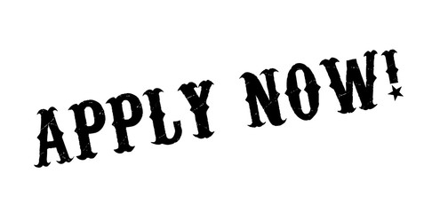 Apply Now rubber stamp. Grunge design with dust scratches. Effects can be easily removed for a clean, crisp look. Color is easily changed.