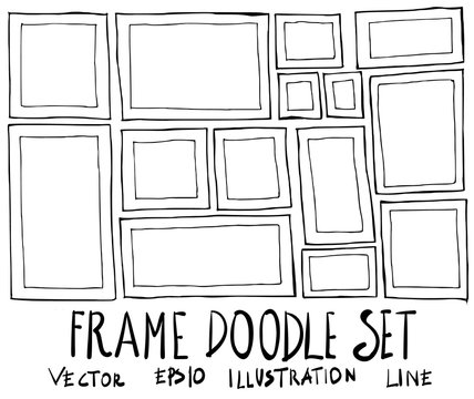 Set of Frame illustration Hand drawn doodle Sketch line vector eps10
