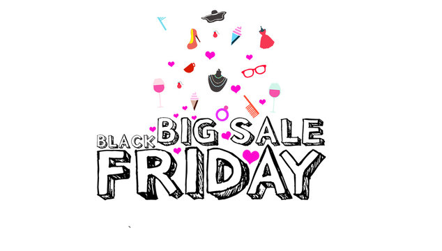 Big sale Black Friday inscription design white background template. Black Friday banner. illustration