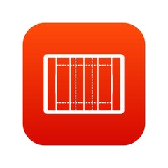Rugby field icon digital red
