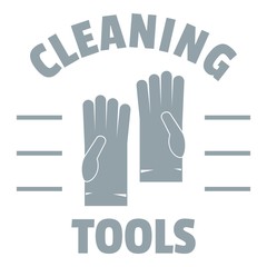 Cleaning tools logo, simple gray style