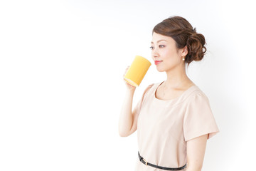 woman having a mug
