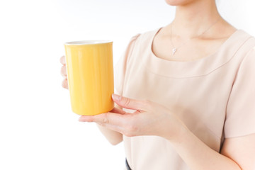 woman having a mug