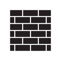 Black and white brickwork icon. Vector illustration