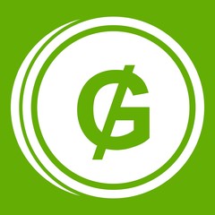 Coin guarani icon green